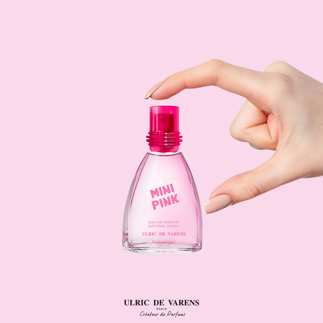 Ulric De Varens Mini Pink Eau de Parfum 25 ml- Youthful, Enchanting, and Fresh - Notes of Caramel, Bergamot, & Vanilla - Travel Size - .9 Fl Oz