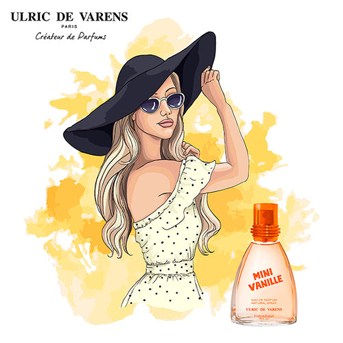 Ulric De Varens Mini Vanille Eau de Parfum 25 ml- Outgoing, Frisky, and Petite- Notes of Bourbon Vanilla, Fresh Mango, & Mandarin- Travel Size - .9 Fl Oz