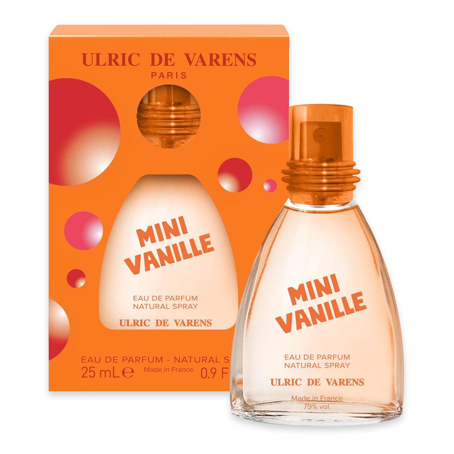 Ulric De Varens Mini Vanille Eau de Parfum 25 ml- Outgoing, Frisky, and Petite- Notes of Bourbon Vanilla, Fresh Mango, & Mandarin- Travel Size - .9 Fl Oz