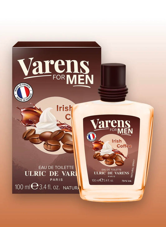 Varens For Men IRISH COFFEE Eau De Toilette for MEN - Gourmand, Stimulating, Unforgettable - Notes Of Lemon, Whiskey, Coffee, Musk & Sandalwood - Impossible To Ignore - 3.4 FL OZ by Ulric De Varens