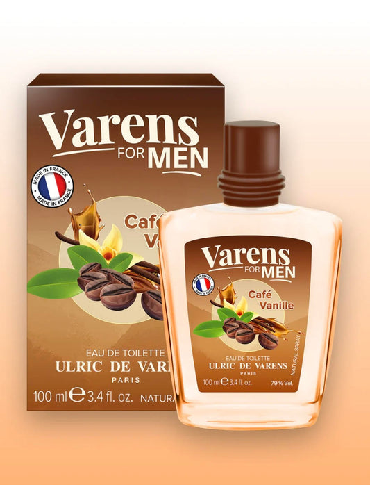 Varens For Men Cafe Vanille Eau De Toilette for MEN - Gourmand, Elegant, Bold - Notes of Coffee, Bergamot, Rum, Lavender & Musk - Luxuriously Captivating - 3.4 FL OZ by Ulric De Varens