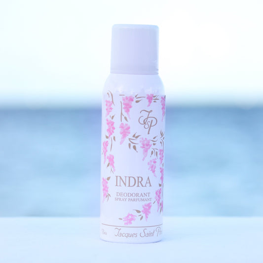 Jacques Saint Pres Indra women's perfume scented deodorant in front of beach