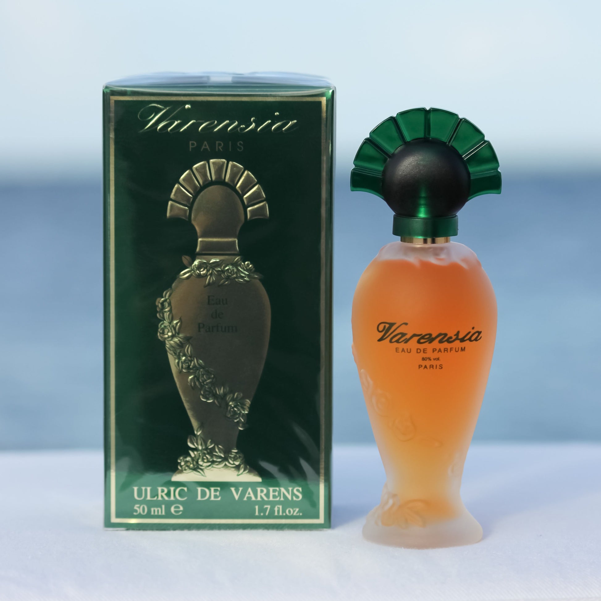 Ulric De Varens Varensia women's perfume 1.7 EDP in front of beach