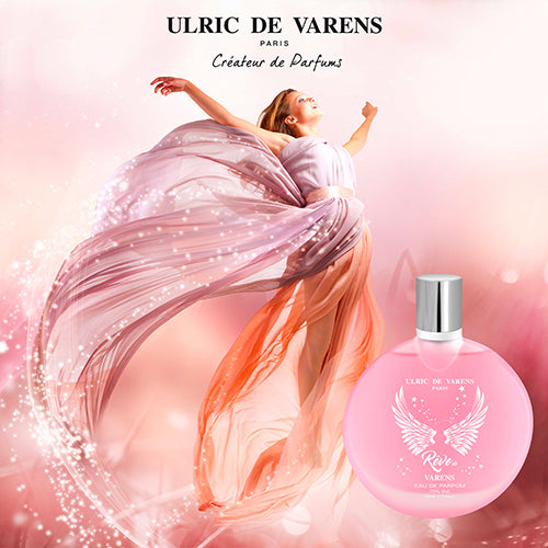 Ulric De Varens Reve De Varens Eau De Parfum for Women- Sparkling, Refreshing, Fruity Scent - Notes of Grapefruit, Sandalwood, & Violet Leaves- What Dreams Are Made Of- 3.4 Fl Oz