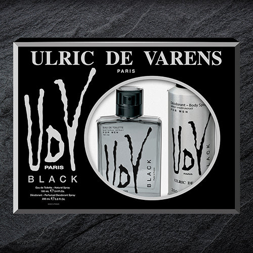 UDV Black 2-Piece Set 3.4 oz EDT + 6.8 oz Deodorant Spray Men
