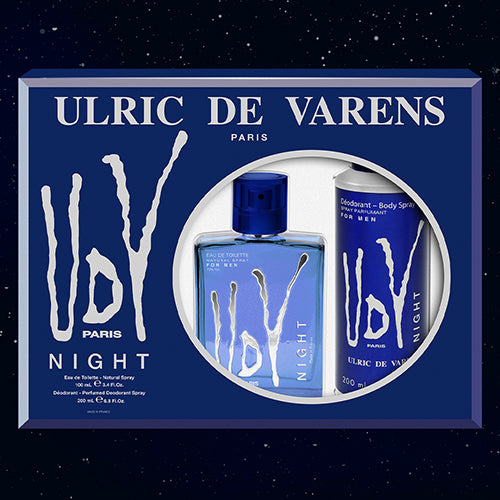 UDV Night 2-Piece Set 3.4 oz EDT + 6.8 oz Deodorant Spray Men